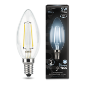 Лампы (источники света) лампа светодиодная led 5вт e14 220в 4100к свеча | 103801205 | gauss выгодная цена