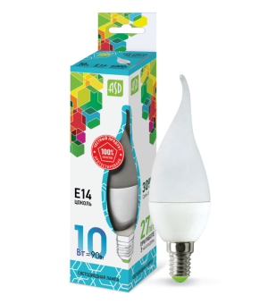 1Лампы (источники света) лампа светодиодная led-свеча на ветру-standard 10вт 230в е14 4000к 900лм | 4690612024592 | asd выгодная цена