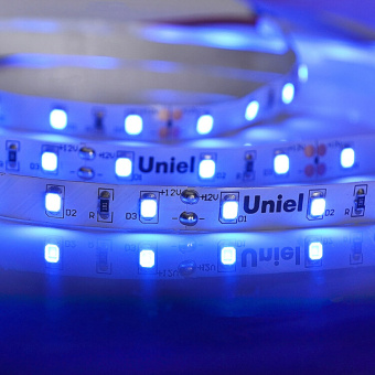 1Ленты светодиодные лента светодиодная синий свет uls-m11-2835-60led/m-8mm-ip20-dc12v-4,8w/m-5m-blue profi | ul-00004359 | uniel выгодная цена