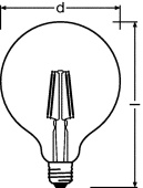 Лампы (источники света) лампа светодиодная led, золотистая vintage 1906 led dim cl globe125 fil gold 55 dim 7, 5w/825 e27 | 4058075808997 | osram выгодная цена