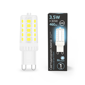 1Лампы (источники света) лампа светодиодная g9 ac185-265v 3,5w 460lm 4100k керамика led 1/10/200 | 107009205 | gauss выгодная цена