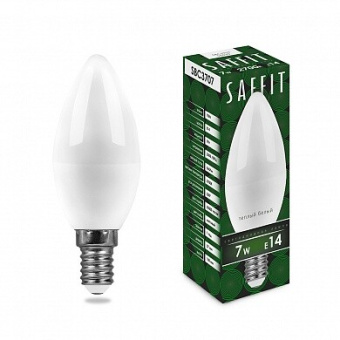 1Лампы (источники света) лампа светодиодная sbc3707 c37 7w 230v e14 2700к матовая, 560lm, 220°, 100*37мм | 55030 | saffit выгодная цена
