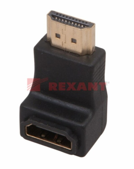 1Разъемы, переходники, делители TV переходник штекер hdmi - гнездо hdmi, угловой | 17-6805 | rexant выгодная цена