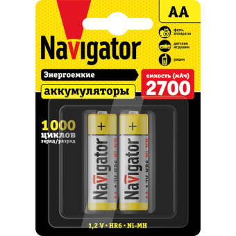 1Элементы питания и аккумуляторы аккумулятр nhr-2700-hr6-bp2 | 94465 | navigator выгодная цена