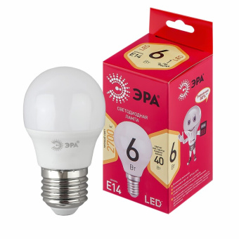 1Лампы (источники света) лампа светодиодная red line led p45-6w-827-e14 r е14 / e14 6 вт теплый белый свет | б0051058 | эра выгодная цена