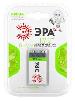 1Элементы питания и аккумуляторы аккумулятор 9v-1bl 175mah (10/80/5600) | c0042097 | эра выгодная цена