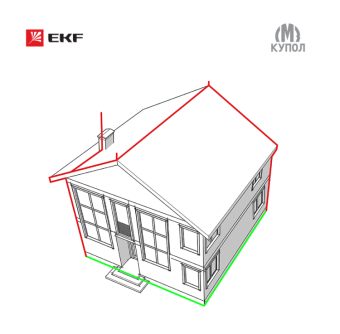 1EKF комплект молниезащиты частного дома габ. 8х8м proxima| lp-8x8 | ekf выгодная цена