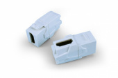 Розетки, адаптеры и модули Keystone kj1-hdmi-av18-wh вставка формата keystone jack с проходным адаптером hdmi 2.0 (type a), 90 градусов, rohs, белая | 247402 | hyperline выгодная цена