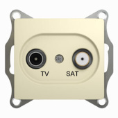 Розетки, выключатели, звонки электрические glossa бежевый tv-sat розетка проходная 4db | gsl000298 | se выгодная цена