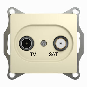 1Розетки, выключатели, звонки электрические glossa бежевый tv-sat розетка проходная 4db | gsl000298 | se выгодная цена