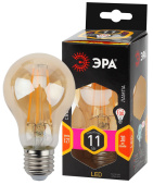 Лампы (источники света) лампа светодиодная f-led a60-11w-827-e27 gold (филамент, груша золот., 11вт, тепл, е27) | б0035039 | эра выгодная цена