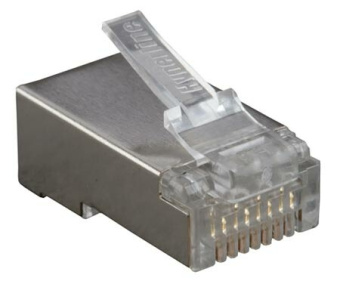 1Разъемы RJ разъем под витую пару plug-8p8c-u-c6-sh-100 rj-45(8p8c) кат.6 (50 µ"/ 50м.дюй.),экранир.,универс.(д.одн.имногож.каб.) (100 шт) | 49358 | hyperline выгодная цена