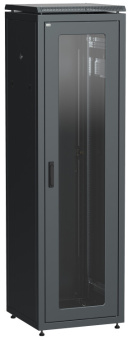 1Шкафы и стойки телекоммуникационные 19 шкаф сетевой 19" linea n 33u 600х600 мм стеклянная передняя дверь, задняя металлическая черный | ln05-33u66-gm | itk выгодная цена