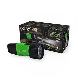 1Фонари фонарь ручной gfl103 1w 40lm ni-mh 250mah led 1/12/72 | gf103 | gauss выгодная цена