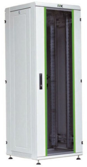 1Шкафы и стойки телекоммуникационные 19 шкаф сетевой 19" linea n 42u 600х800 мм стеклянная передняя дверь серый | ln35-42u68-g | itk выгодная цена