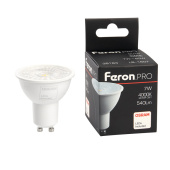 Лампы (источники света) лампа светодиодная feron.pro lb-1607 gu10 7w 4000k | 38183 | feron выгодная цена
