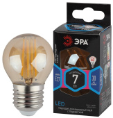 Лампы (источники света) лампа светодиодная f-led p45-7w-840-e27 gold (филамент, шар золот, 7вт, нейтр, e27) | б0047019 | эра выгодная цена
