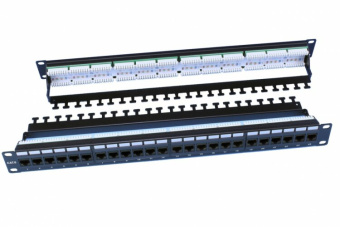 1Патч-панели патч-панель pp3-19-24-8p8c-c6-110d 19",1u,24 порта rj-45,кат.6,dual idc,rohs,черн.(зад.каб.организ.в комп.) | 246107 | hyperline выгодная цена