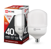 Лампы (источники света) лампа светодиодная промышленная led-hp-pro 40вт 230в е27 с адаптером e40 6500к 3600лм | 4690612031101 | in home выгодная цена