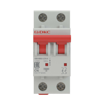 1Модульное оборудование (выключатели, УЗО, АВДТ,  УЗДП) выключатель автоматический двухполюсной yon md63-2b5-10 10ka | md63-2b5-10 | dkc выгодная цена