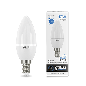 1Лампы (источники света) лампа светодиодная elementary свеча 12w 950lm 6500k е14 led 1/10/100 | 33132 | gauss выгодная цена