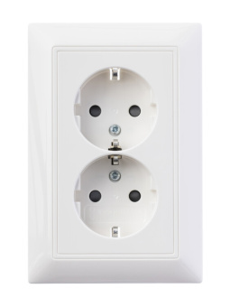1РАСПРОДАЖА abb basic 55 альп. белый розетка 2-ая с/з моноблок, с защитными шторками | 2021-0-0378 | 2cka002021a0378 | abb выгодная цена