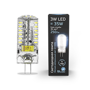 1Лампы (источники света) лампа светодиодная black led g4 ac150-265v 3w 240lm 4100k силикон | 107707203 | gauss выгодная цена