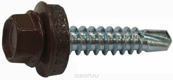 1Крепёж саморез кр св. 4,8х35 ral-8017 (шоколад. корич) (60 шт) - коробка ( 0,369 кг) | 112034 | tech-krep выгодная цена