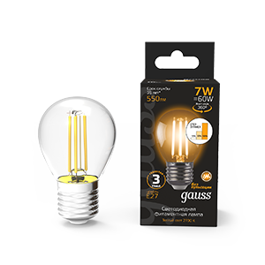 1Лампы (источники света) лампа светодиодная black led filament шар e27 7w 550lm 2700k step dimmable | 105802107-s | gauss выгодная цена