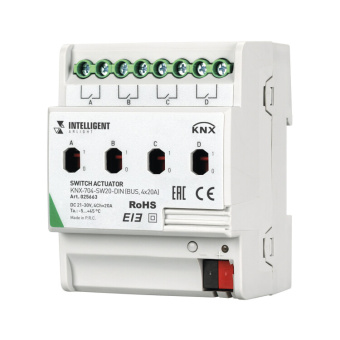 1Ленты светодиодные intelligent arlight релейный модуль knx-704-sw20-din (bus, 4x20a) | 025663 | arlight выгодная цена