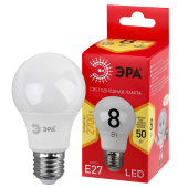 Лампы (источники света) лампа светодиодная led a55-8w-827-e27 r эра (диод, груша, 8вт, тепл, e27) (10/100/2000) | б0052659 | эра выгодная цена