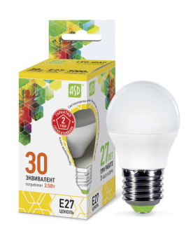 1Лампы (источники света) лампа светодиодная led-шар-standard 3.5вт 230в е27 3000к 320лм | 4690612000374 | asd выгодная цена