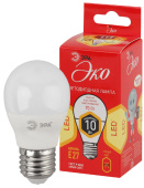 Лампы (источники света) лампа светодиодная red line eco led p45-10w-827-e27 e27 / е27 10вт шар теплый белый свет | б0032970 | эра выгодная цена