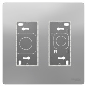 Розетки, выключатели, звонки электрические unica system+ блок открытой установки 2х2 алюминий | nu122430 | schneider electric выгодная цена