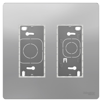 1Розетки, выключатели, звонки электрические unica system+ блок открытой установки 2х2 алюминий | nu122430 | schneider electric выгодная цена
