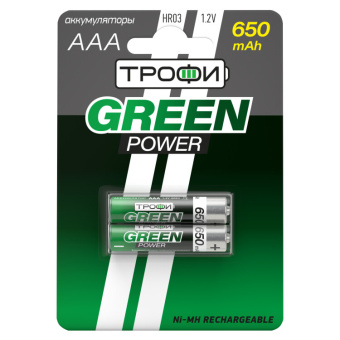 1Элементы питания и аккумуляторы аккумулятор hr03-2bl 650 mah (20/240/17280) (aaa) | б0019499 | трофи (батарея (заряжаемый элемент питания) выгодная цена