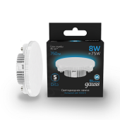 Лампы (источники света) лампа светодиодная gx53 8w 760lm 6500k led 1/10/100 | 108008308 | gauss выгодная цена