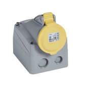 Разъемы промышленные розетка накладная - p17 tempra pro - ip 44 - 100/130 в~ - 16 a - 3к+з | 555152 | legrand выгодная цена