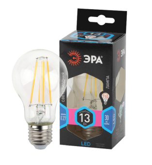 1Лампы (источники света) лампа светодиодная f-led a60-13w-840-e27 (филамент, груша, 13вт, нейтр., е27) | б0035028 | эра выгодная цена
