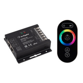 Ленты светодиодные контроллер arl-oval-rgb black (12-24v, 3x10a, пду овал, rf, rj45) | 027157 | arlight выгодная цена