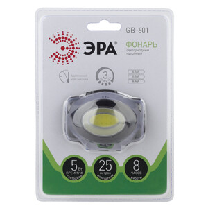 1Фонари фонарь налобный 1хled cob 3хааа gb-601 3 режима | б0027818 | эра выгодная цена