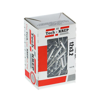 1Крепёж заклепка 3,2х12 (100 шт) - коробка с ок. ( 0,129 кг) | 102284 | tech-krep выгодная цена
