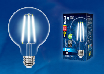 1Лампы (источники света) лампа светодиодная led-g95-10w/4000k/e27/cl pls02wh led. "шар", прозр. 4000k серия sky | ul-00004863 | uniel выгодная цена