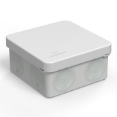 Коробки распределительные коробка распределительная 80х80х40мм ip66 8 вводов серая для прямого монтажа двухкомпонентная безгалогенная (hf) (132шт/кор) | 60-0210 | промрукав выгодная цена