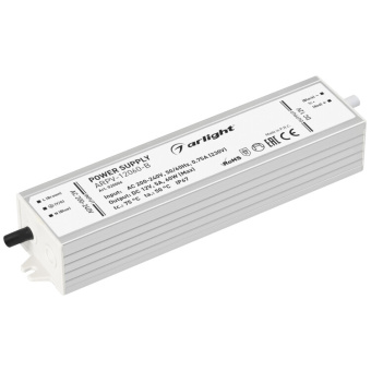 1Ленты светодиодные блок питания arpv-12060-b (12v, 5.0a, 60w) (arlight, ip67 металл, 3 года) | 020006 | arlight выгодная цена