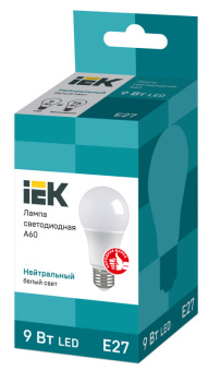 1Лампы (источники света) лампа светодиодная led 9вт е27 220в 4000к a60 шар | lle-a60-9-230-40-e27 | iek выгодная цена