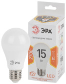 Лампы (источники света) лампа светодиодная led 15вт е27 220в 2700к smd a60 груша | б0020592 | эра выгодная цена