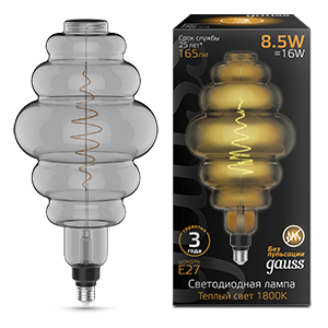 1Лампы (источники света) лампа светодиодная led filament honeycomb e27 8.5w gray 165lm 1800k 1/2 | 161802005 | gauss выгодная цена