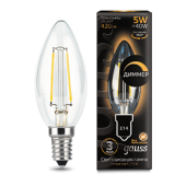 Лампы (источники света) лампа светодиодная led 5вт e14 220в 2700к свеча, диммируемая | 103801105-d | gauss выгодная цена