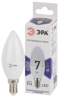 1Лампы (источники света) лампа светодиодная led 7вт е14 6000к smd b35-7w-860-e14 | б0031400 | эра выгодная цена